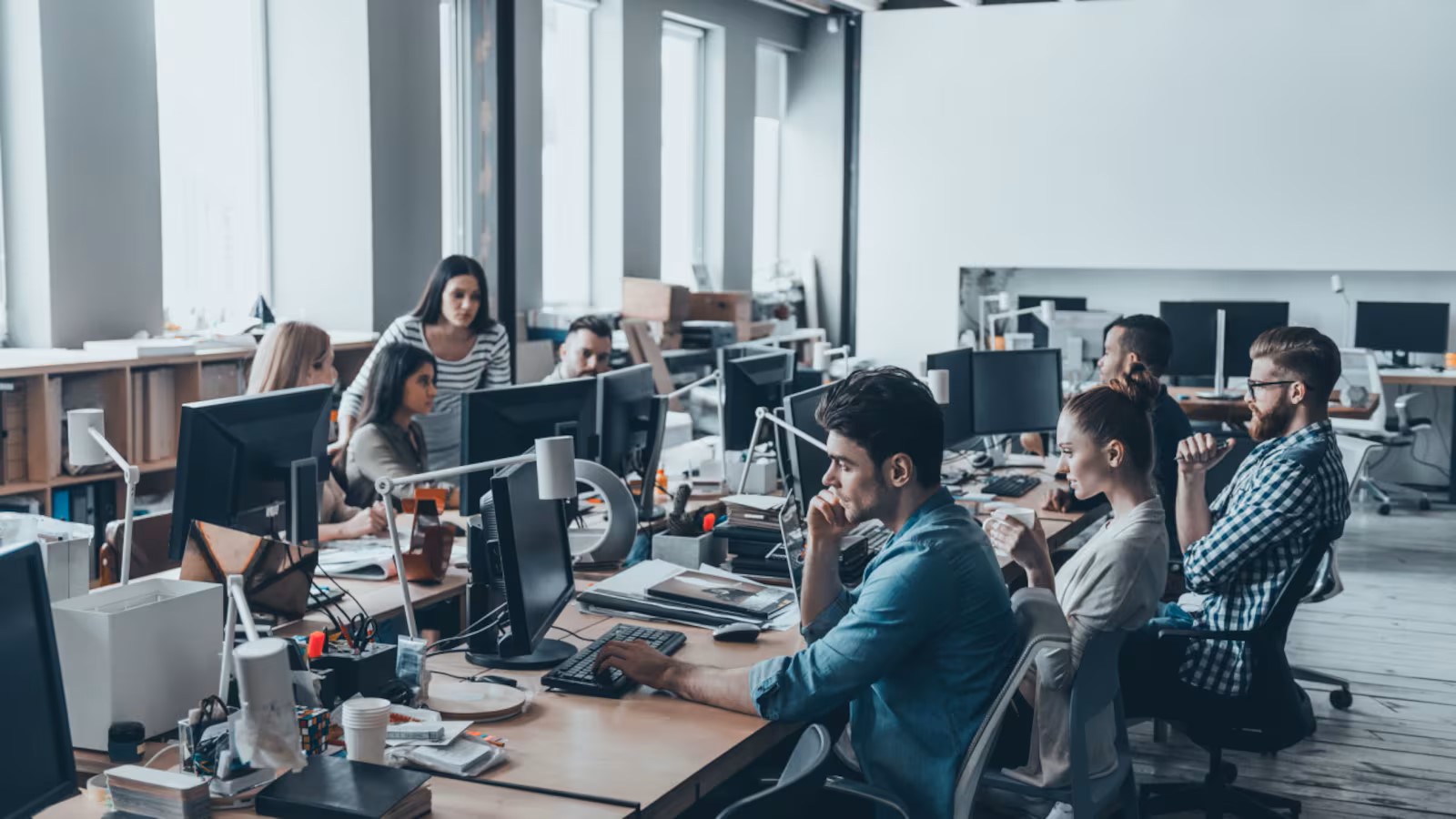 People working in an office